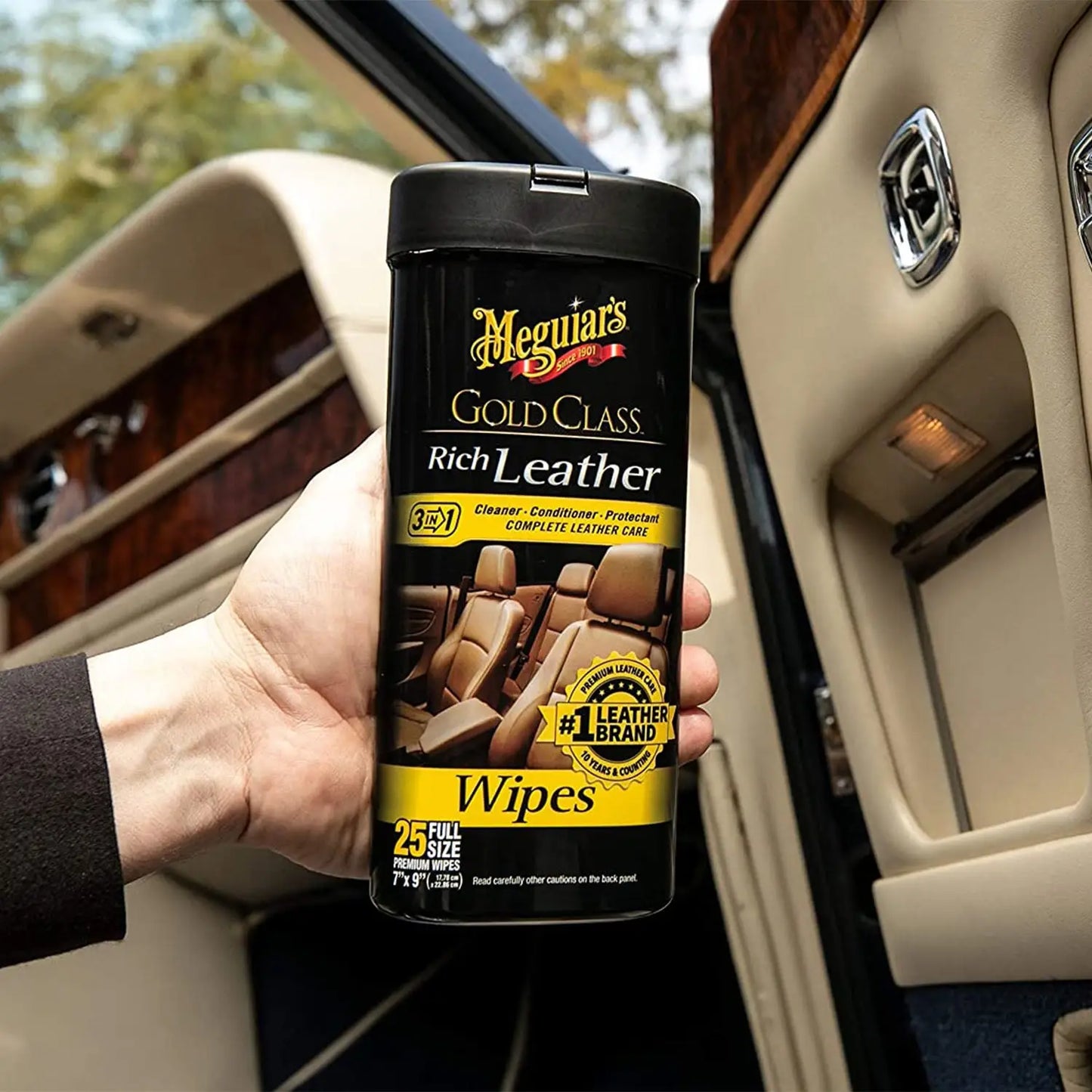 Servetele Intretinere Piele Meguiar's Gold Class Rich Leather Wipes, 30 buc