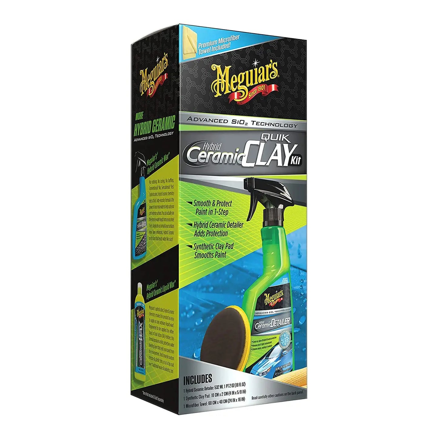 Набор для очистки кузова с эффектом керамики Meguiar's Hybrid Ceramic Quik Clay Kit