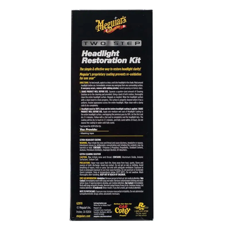 Kit Restaurare Faruri Meguiar's Two Step Headlight Restoration Kit