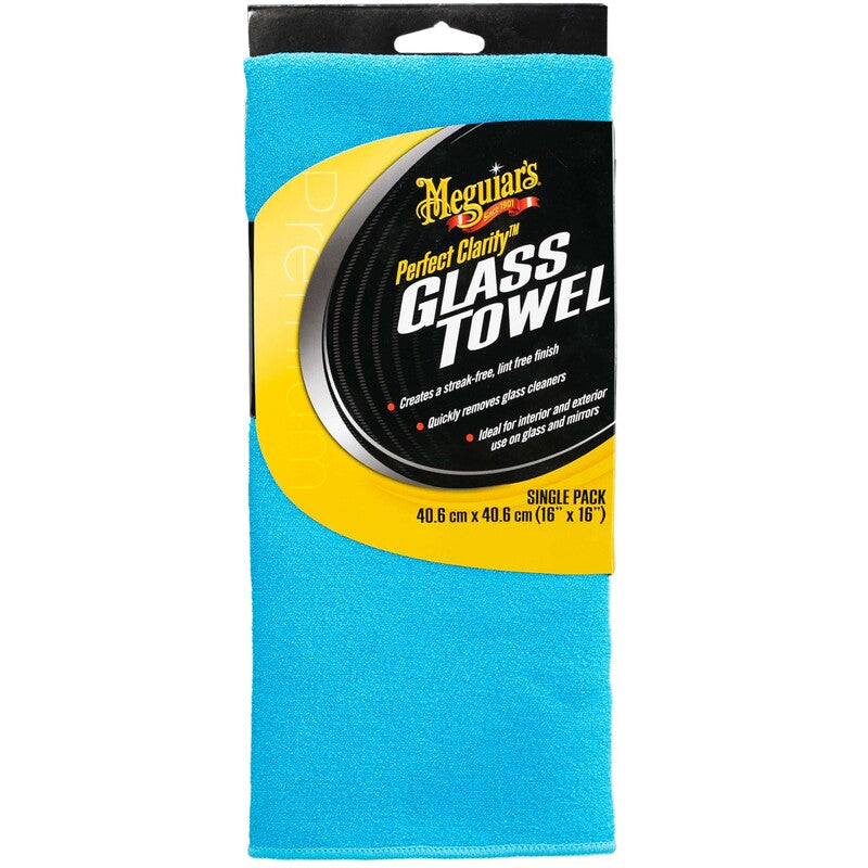 Полотенце для стекла синее Meguiar's Perfect Clarity Glass Towel, 40х40см